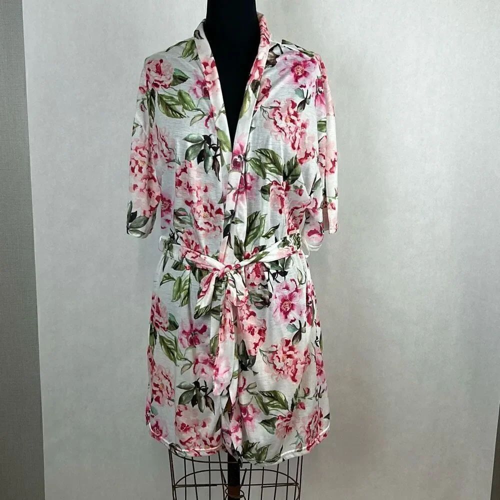 Show Me Your Mumu Brie Robe Garden of Bloom Peony Floral Lightweight One Size